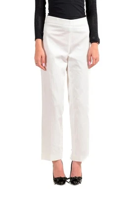 Pantalones informales Jean Paul Gaultier para mujer blancos frente plano US L IT 44 Foto 1 de 4