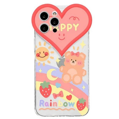 Happy Rainbow Bear iPhone Case - Image 1 of 3