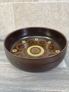 INSALATIERA GRANDE VINTAGE DENBY ARABESQUE larghezza 24,5 cm altezza 8,5 cm dipinta a mano - Foto 1 di 11