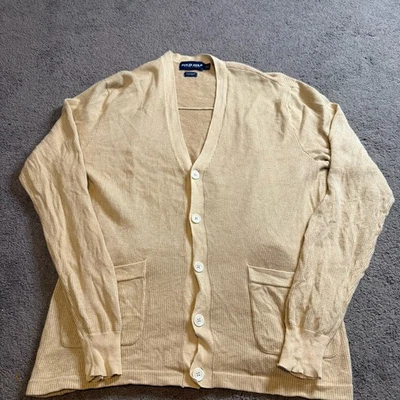 De Colección Polo Golf Ralph Lauren Cárdigan Suéter Mezcla de Lino Beige Para Hombre’s L Foto 1 de 4