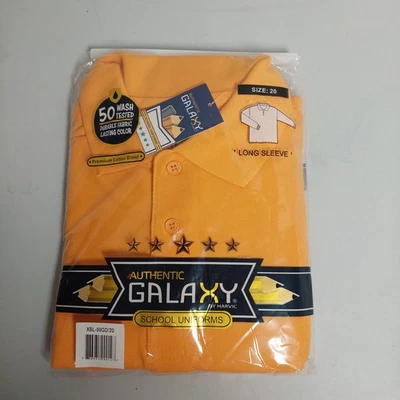 Auténtico Uniforme Escolar Galaxy Dorado Manga Larga Polo Talla 20 Foto 1 de 4