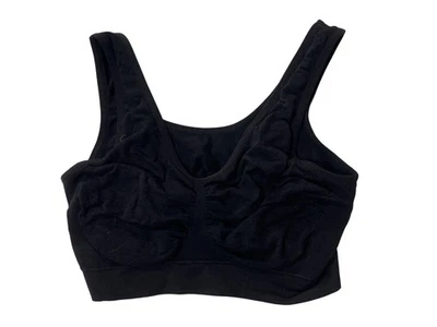 Sujetador deportivo Genie negro XL inalámbrico sin costuras de nailon/spandex soporte cómodo  Foto 1 de 3