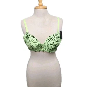 No Boundaries Damen T-Shirt Spitzenrahmen Bügel BH Gr. 36D Neon Print Neu mit Etikett - Bild 1 von 3