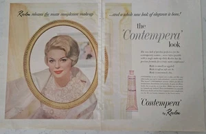 1961 Revlon Contempera Look Matte Makeup Cosmetics two page vintage Ad  - Picture 1 of 1