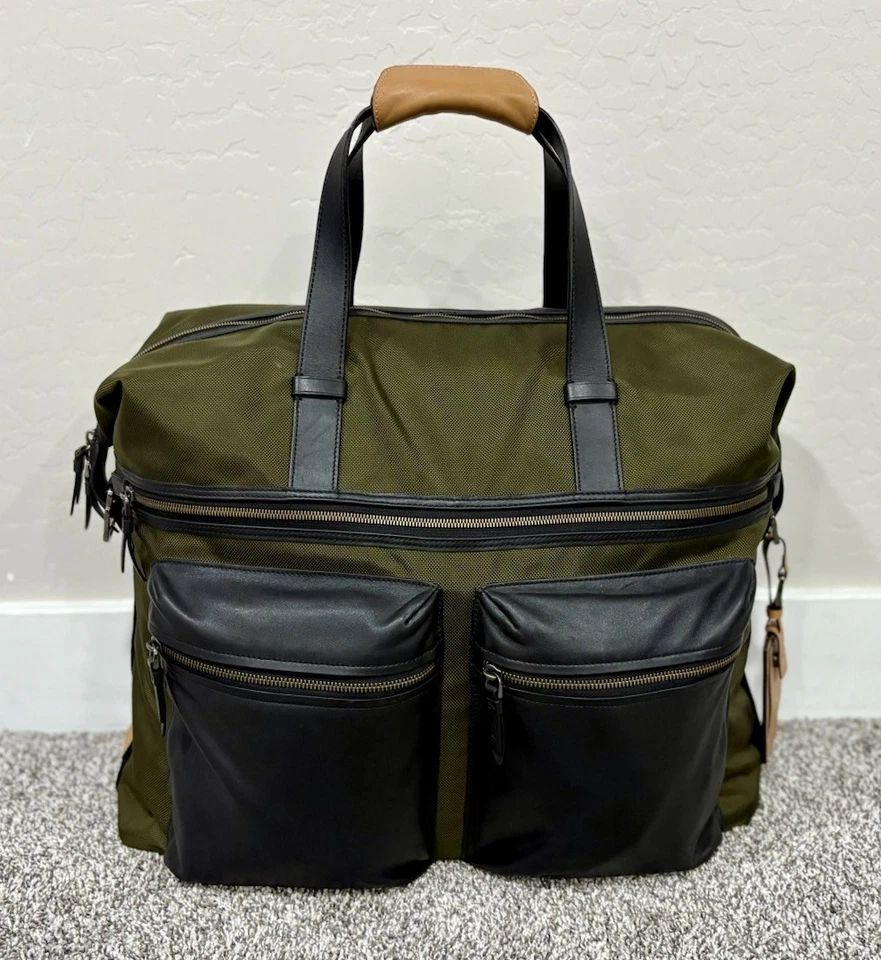 TUMI Alpha Bravo ‘Kessler’ Olive Green Nylon Large Duffle Bag - 223530LMH - Image 1 of 4
