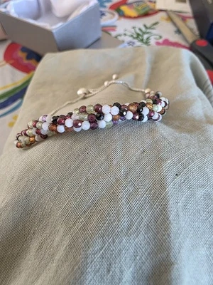 PULSERA BOLO PLATA ESTERLINA 925 CON CUENTAS DE MÚLTIPLES PIEDRAS PRECIOSAS DE D'JOY Foto 1 de 4