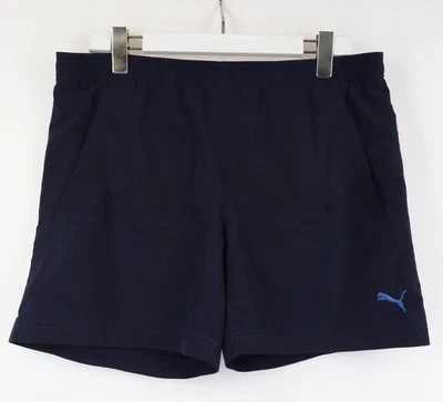 Puma Short Homme M Court Maille Doublé Taille Élastique Bracelet Poches Bleu - Photo 1/4
