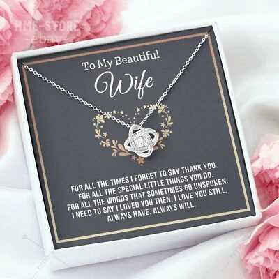 Collar A Mi Hermosa Esposa Nudo de Amor Colgante Regalos Para Esposa Te Amo Siempre Foto 1 de 4