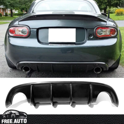 For 09-15 Mazda MX-5 Miata NC NC2 Rear Bumper Lip Diffuser W/ 4-Fin PU MDA Style - Image 1 of 4