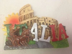 Imán de nevera de recuerdo Italia Italia - Palabra sobre Coliseo - Totalmente nuevo - Imagen 1 de 1