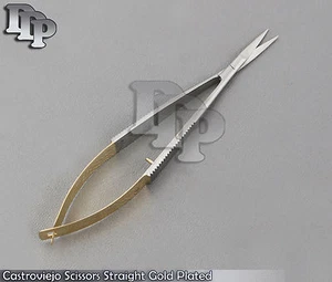 Castroviejo Schere 4,5" gerade vergoldet chirurgische Instrumente - Bild 1 von 3