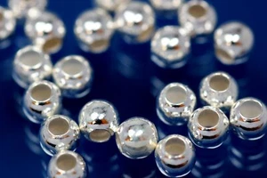 50 x Kugel 4mm poliert 925-er Silber Silberperlen Perlen Kugeln 3433-50E - Bild 1 von 1