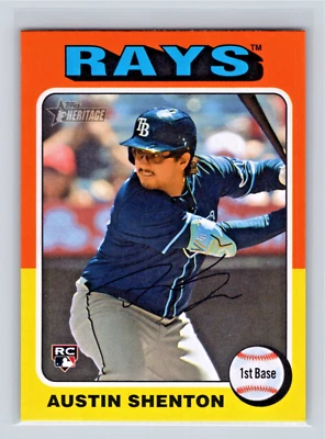 Austin Shenton RC Tampa Bay Rays 2024 Topps Heritage High Number #637 - Image 1 of 2