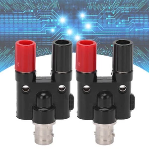 2pcs BNC Banana Adapter BNC Female To 4mm Dual Banana Socket Binding Post RF - Picture 1 of 22