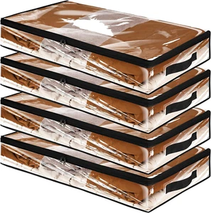 Wsryx 4 Pack Clear Under The Bed Storage Boxes with Lids, Foldable Large Sofa - Picture 1 of 7