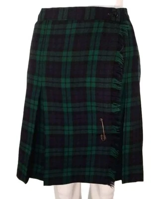 Rafaella женщин шерсти клетку надежном юбка 6P темно-зеленый булавка складки бахрома Academia  - Изображение 1 из 4
