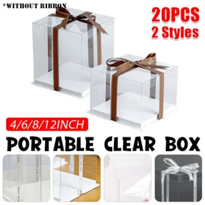 20 PCS Clear Treat Box Box Portable Cake Display Transparent Birthday Cake AU - Picture 1 of 31