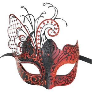 Maskerade-Maske Damen Metall Kunststoff Venezianisch Party Ball Hochzeit - Bild 1 von 9
