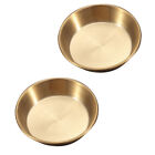  2 Pcs Stainless Steel Seasoning Plate Dish Soy Container Sauce Appetizer
