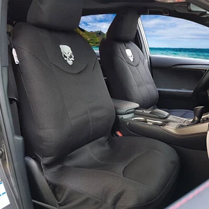 For Ford EcoSport Front Car Seat Covers Black Breathable Mesh Skull Emb. - Picture 1 of 5