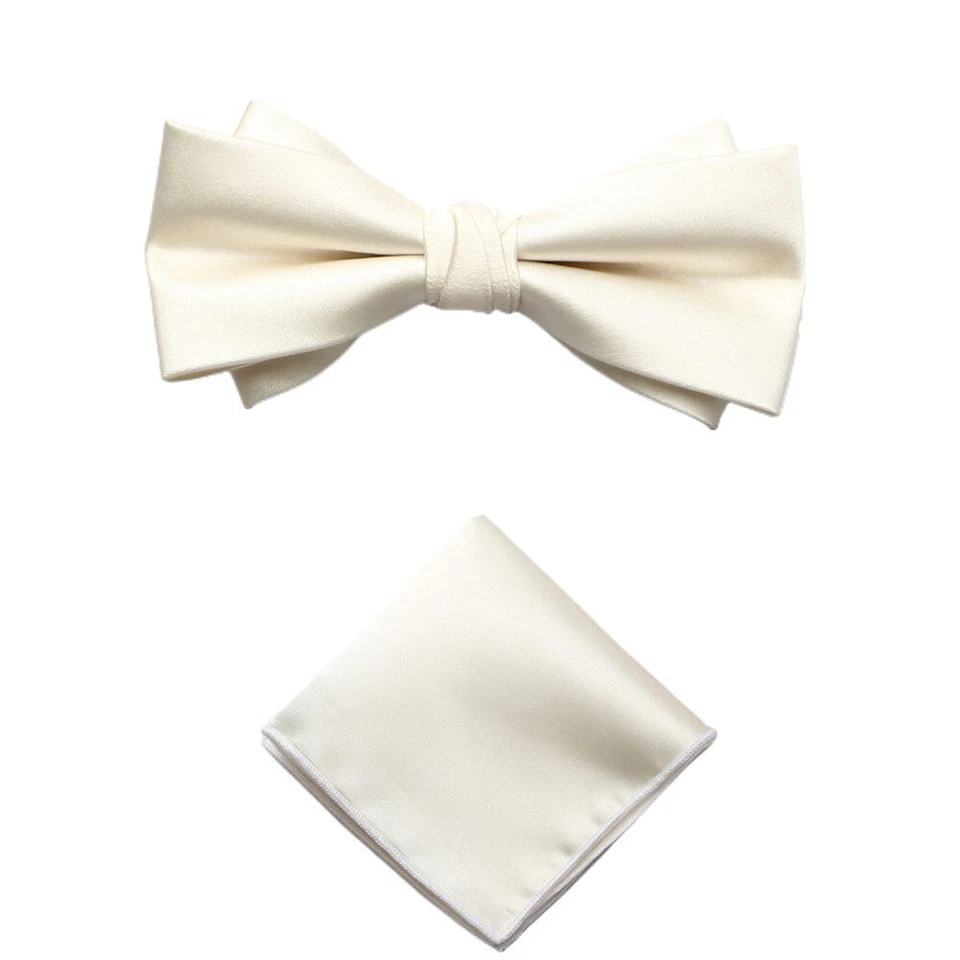 Hombres Pañuelo Pajarita Boda Fiesta Pajarita Bolsillo Cuadrado Pañuelo Conjunto de Negocios Foto 1 de 1
