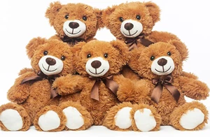 5 Pack Teddy Bears Bulk Teddy Bear Stuffed Animal Baby Shower Bear Plush Gifts f - Picture 1 of 5