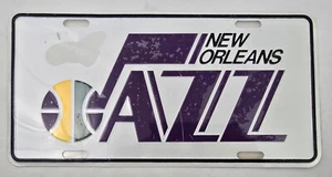 Targa vanità vintage anni 70 NBA New Orleans Jazz Metal squadra defunta - Foto 1 di 5