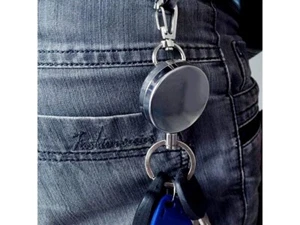 Silver Retractable Keychain for Keys - 60cm Steel Wire, Lightweight & Sturdy Des - Picture 1 of 24