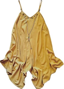 Speed Control Damen Spaghettiträger Kleid Gr. M Taschensaum gelb mit Halskette - Bild 1 von 6