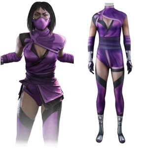 Mortal Kombat 11 Cosplay Mileena Costume Bodysuit for Kids Adult Handmade - Picture 1 of 11