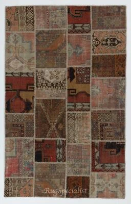 Handmade Patchwork Rug, Authentic Vintage Central Anatolain Carpet - Image 1 of 4
