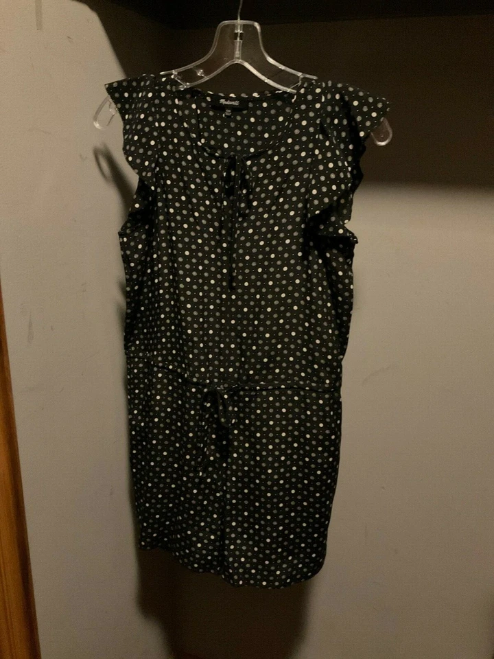 MADEWELL Silk romper shorts XXS petalplay black polka dot  - Image 1 of 4