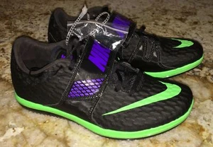 NIKE Zoom HJ Elite High Jump Black Lime Green Jumping Field Shoes NEW Mens Sz 10 - Picture 1 of 6