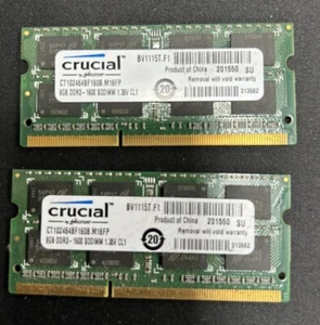 CRUCIAL DDR3L 1600mhz PC3-10600S SODIMM Laptop Memory RAM DDR3 8GB - Photo 1/3