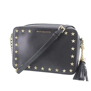MICHAEL KORS Used Crossbody Shoulder Bag Black Leather #BO520 S - Picture 1 of 14