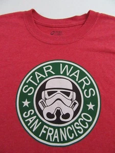 STAR WARS SAN FRANCISCO Stormtrooper Famous Coffee Logo Souvenir T Shirt Size M - Picture 1 of 6