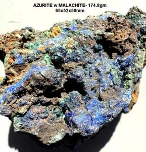 AZURITA con MALAQUITA, 174,8 gms, IMPRESIONANTE PRESENTACIÓN, * NATURAL*, VENDEDOR DE EE. UU. - Imagen 1 de 4
