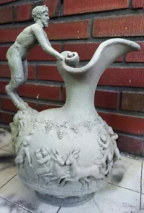 Jarra románica forma de ewer con mango en forma de sátiro/pan relieve griego - Imagen 1 de 12