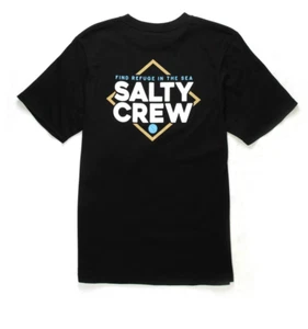 Salty Crew No Slack Boy's Tee Shirt 8 to 14 Years Black Medium Fishing 6-54 - Picture 1 of 4
