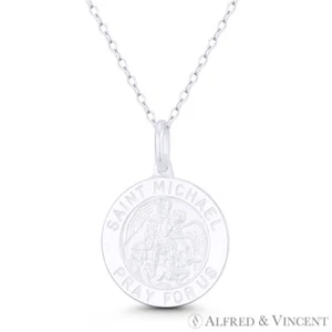 Colgante de plata esterlina 925 San Miguel Arcángel, patrón de la aplicación de la ley - Imagen 1 de 1