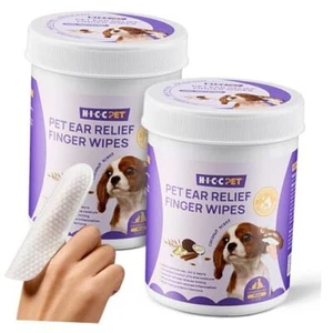 Ear Finger Wipes for Dogs & Cats - Gently Remove Ear 100 Count Coconut Scent - Picture 1 of 7