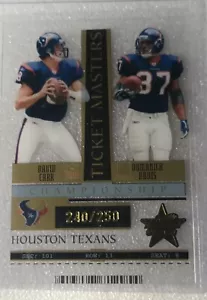 2005 Rookies & Stars Ticket Masters Gold David Carr/Domanick Davis 240/250 - Picture 1 of 3