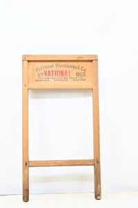 Antique Large Wood Washboard Glass King No 865 National Washboard Co Frame Only - Picture 1 of 12