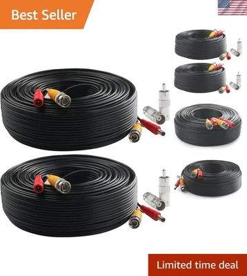 Reliable CCTV Video Power Cable 2 Pack - 200 Feet with Gold-Plated Connectors - Image 1 of 4