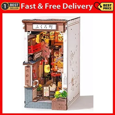Rolife Sakura Wine Alley Book Nook Kit Minhouse Bookend Bookshelf Decor Gift - Image 1 of 4
