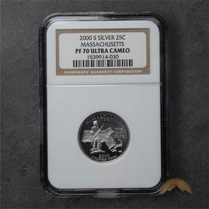 2000-S Proof Silver Massachusetts State Quarter 25C - NGC PF70 UCAM - San Fran - Picture 1 of 2