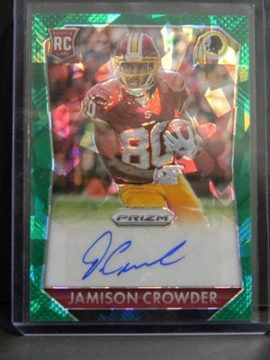 2015 Panini Prizm Jamison Crowder Rookie Green AUTO #JC 18/75 SP Commanders - Image 1 of 2