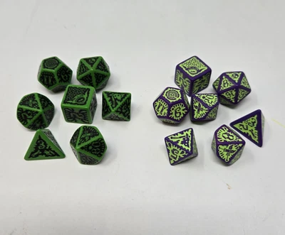 2 Set Pathfinder Goblin RPG Dadi 7 Die -D&D RuneQuest Iron Kingdom Quest Crawl - Immagine 1 di 4