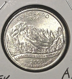 2006P Colorado State Quarter Rim Die Cud 3:00 Position, Circulated AU - Picture 1 of 5