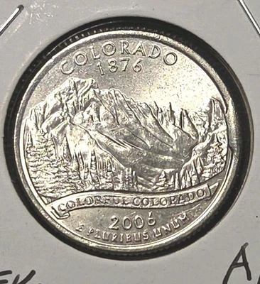 2006P Colorado State Quarter Rim Die Cud 3:00 Position, Circulated AU - Image 1 of 4